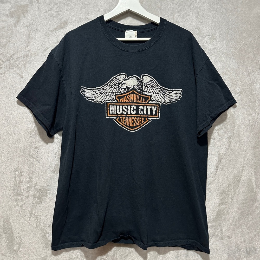 Coastal Classics Nashville Music City Tennessee Eagle Graphic T-Shirt Black XL